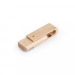 77508. USB retractable wooden flash drive up to 32GB - Light natural