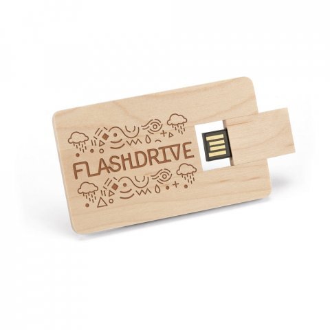 77509. Penna UDP fino a 32GB in formato di carta in legno - Naturale chiaro