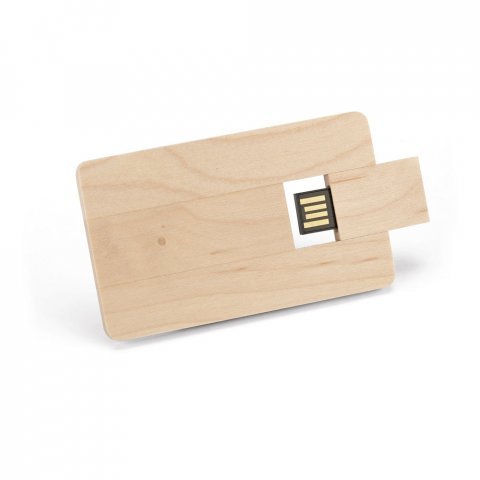 77509. Penna UDP fino a 32GB in formato di carta in legno - Naturale chiaro