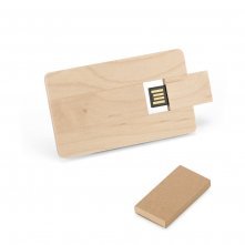 Pen UDP até 32GB em formato de cartão em madeira