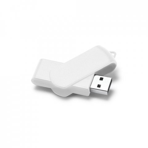 . &Uacute;jrahasznos&iacute;tott műanyag USB pendrive, max 32 GB - 301 - Feh&eacute;r