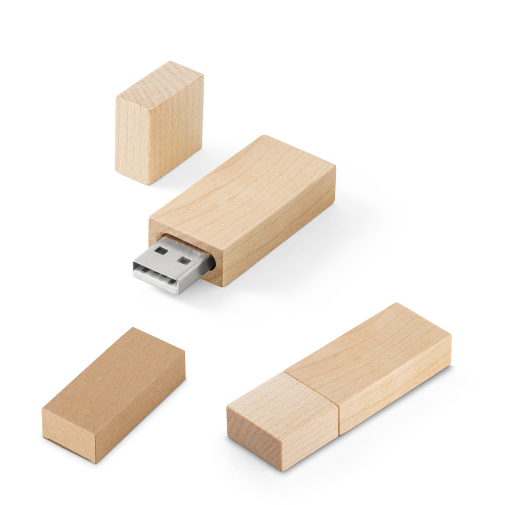 Pen Drive até 128GB em madeira — Personalizado