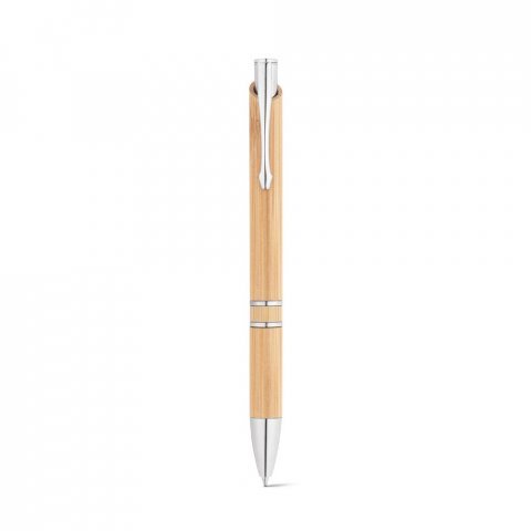 BETA BAMBOO. Bambus kuglepen med klip og metal detaljer - Naturlig