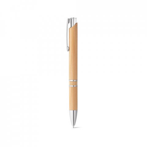 BETA BAMBOO. Bambus kuglepen med klip og metal detaljer - Naturlig