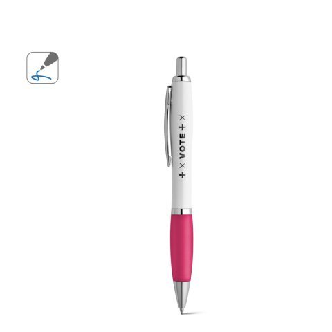 MOVE. Stylo &agrave; bille en ABS blanc avec clip en m&eacute;tal