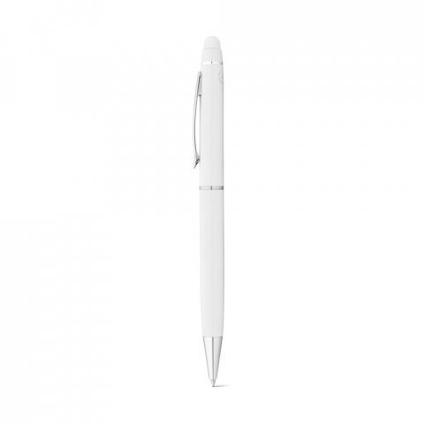 JULIE. Kugelschreiber aus recyceltes Aluminium (100 % rAL) mit Touchpen-Spitze - Wei&szlig;