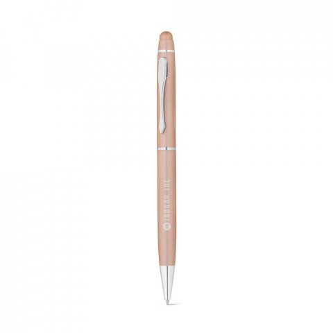 JULIE. Kugelschreiber aus recyceltes Aluminium (100 % rAL) mit Touchpen-Spitze - Hellrosa