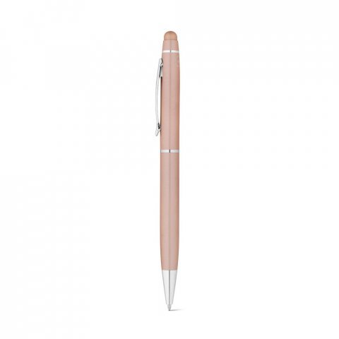 JULIE. Kugelschreiber aus recyceltes Aluminium (100 % rAL) mit Touchpen-Spitze - Hellrosa