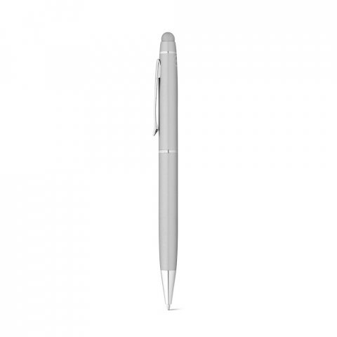 JULIE. Kugelschreiber aus recyceltes Aluminium (100 % rAL) mit Touchpen-Spitze - Satinsilber