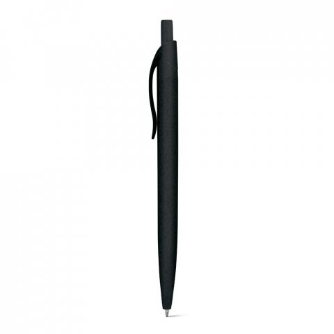 CAMILA. Kuličkov&eacute; pero z p&scaron;eničn&eacute;ho slaměn&eacute;ho vl&aacute;kna a ABS s klipem - Čern&aacute;