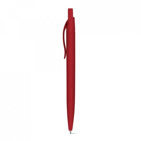 CAMILA. Kuličkov&eacute; pero z p&scaron;eničn&eacute;ho slaměn&eacute;ho vl&aacute;kna a ABS s klipem - Červen&aacute;