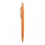 CAMILA. Kuličkov&eacute; pero z p&scaron;eničn&eacute;ho slaměn&eacute;ho vl&aacute;kna a ABS s klipem - Oranžov&aacute;