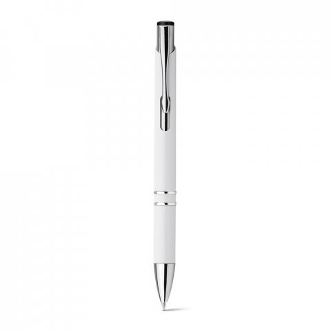 BETA PLASTIC. ABS-balpen met metalen clip - Wit
