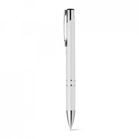 BETA PLASTIC. ABS-balpen met metalen clip - Wit