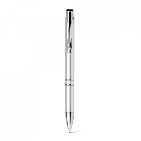 BETA PLASTIC. ABS-balpen met metalen clip - Satijn zilver