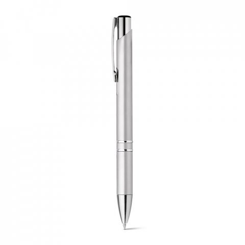 BETA PLASTIC. ABS-balpen met metalen clip - Satijn zilver