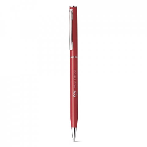 LESLEY METALLIC. Pix din aluminiu cu clip si mecanism de răsucire - Roșu