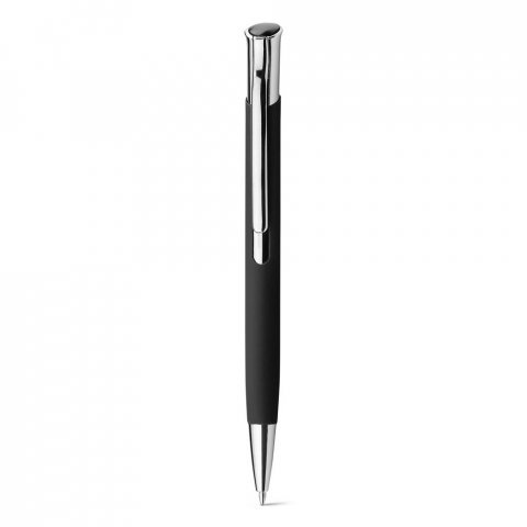 OLAF SOFT. Kulspetspenna i aluminium med gummifinish - Svart