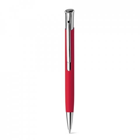 OLAF SOFT. Kulspetspenna i aluminium med gummifinish - R&ouml;d