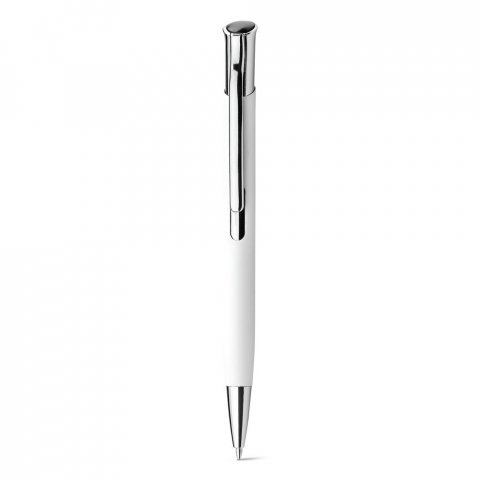 OLAF SOFT. Kulspetspenna i aluminium med gummifinish - Vit