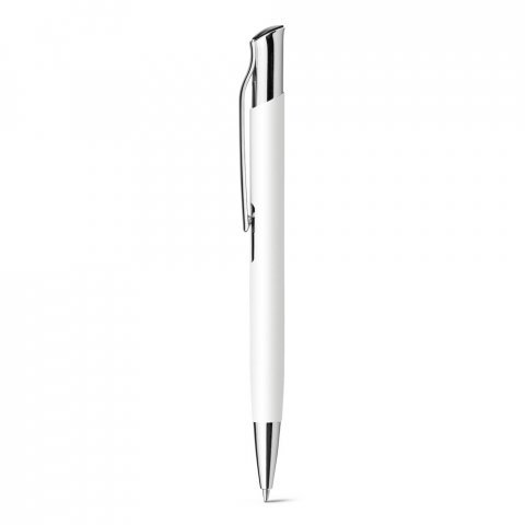 OLAF SOFT. Kulspetspenna i aluminium med gummifinish - Vit