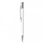 OLAF SOFT. Kulspetspenna i aluminium med gummifinish - Vit