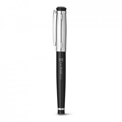 ORLANDO. Metal Rollerball and ballpoint pen set with clip - Silver