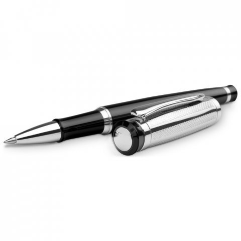 ORLANDO. Metal Rollerball and ballpoint pen set with clip - Silver