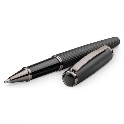 IMPERIO. Metal rollerball and ballpoint set with twist mechanism - Black