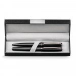 IMPERIO. Metal rollerball and ballpoint set with twist mechanism - Black