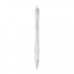 SLIM. Nekĺzav&eacute; guľ&ocirc;čkov&eacute; pero z ABS s klipom - Biela