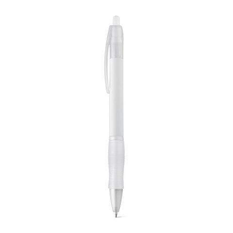 SLIM. Nekĺzav&eacute; guľ&ocirc;čkov&eacute; pero z ABS s klipom - Biela