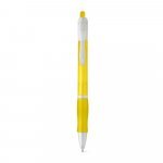 SLIM. Nekĺzav&eacute; guľ&ocirc;čkov&eacute; pero z ABS s klipom - Žlt&aacute;
