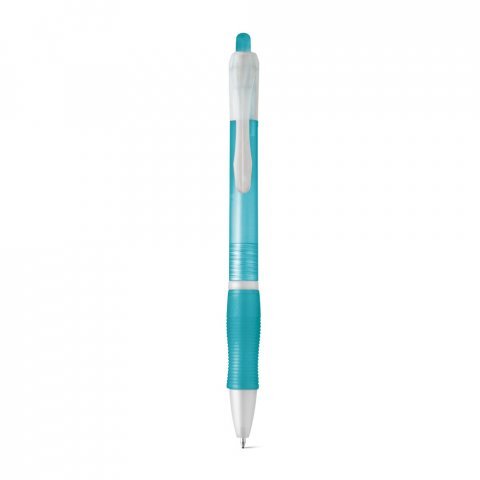 SLIM. Nekĺzav&eacute; guľ&ocirc;čkov&eacute; pero z ABS s klipom - Svetlomodr&aacute;