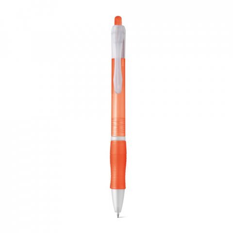 SLIM. Nekĺzav&eacute; guľ&ocirc;čkov&eacute; pero z ABS s klipom - Oranžov&aacute;