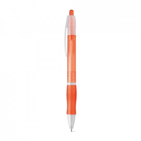 SLIM. Nekĺzav&eacute; guľ&ocirc;čkov&eacute; pero z ABS s klipom - Oranžov&aacute;