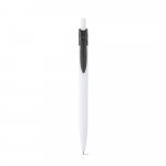 MARS. Penna a sfera in ABS con clip colorata - Nero