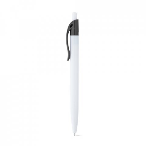 MARS. Penna a sfera in ABS con clip colorata - Nero