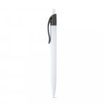 MARS. Penna a sfera in ABS con clip colorata - Nero