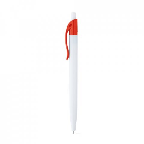 MARS. Penna a sfera in ABS con clip colorata - Rosso
