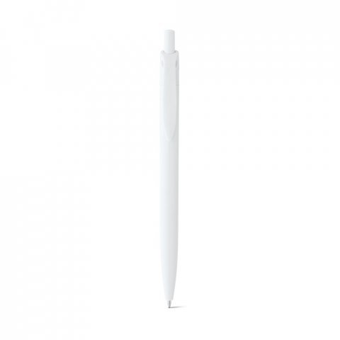MARS. Penna a sfera in ABS con clip colorata - Bianco