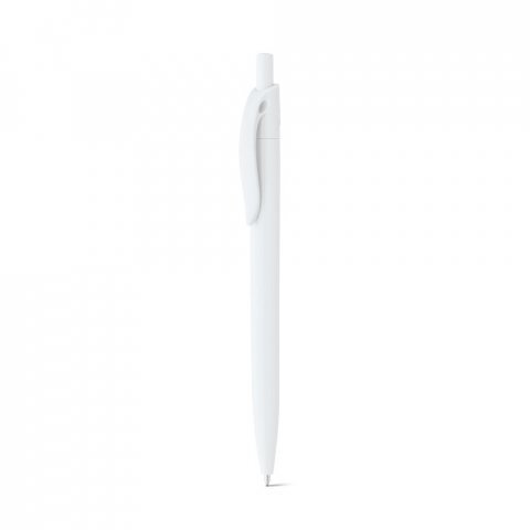 MARS. Penna a sfera in ABS con clip colorata - Bianco