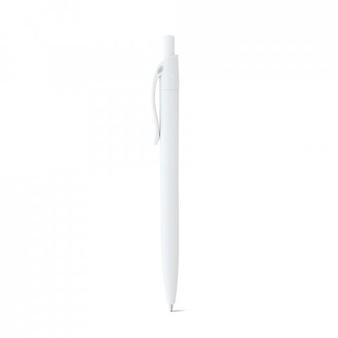 MARS. Penna a sfera in ABS con clip colorata - Bianco