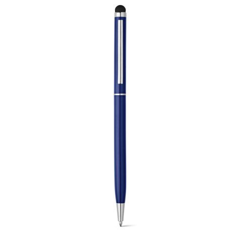 ZOE. Aluminium-Kugelschreiber mit Drehmechanik und einer Touch-Spitze - Blau