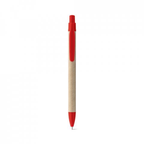 REMI. Esferogr&aacute;fica em papel 100% reciclado com clipe - Vermelho