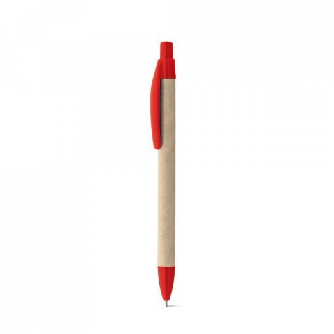 REMI. Esferogr&aacute;fica em papel 100% reciclado com clipe - Vermelho