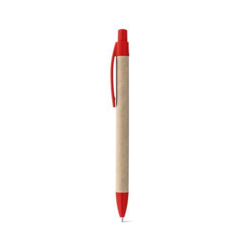REMI. Esferogr&aacute;fica em papel 100% reciclado com clipe - Vermelho
