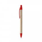 REMI. Esferogr&aacute;fica em papel 100% reciclado com clipe - Vermelho