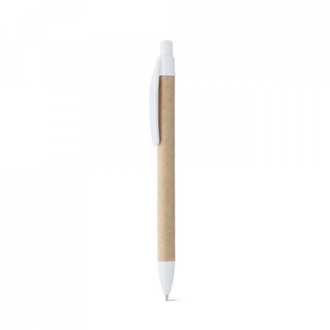 REMI. Esferogr&aacute;fica em papel 100% reciclado com clipe - Branco