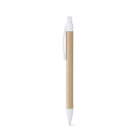 REMI. Esferogr&aacute;fica em papel 100% reciclado com clipe - Branco